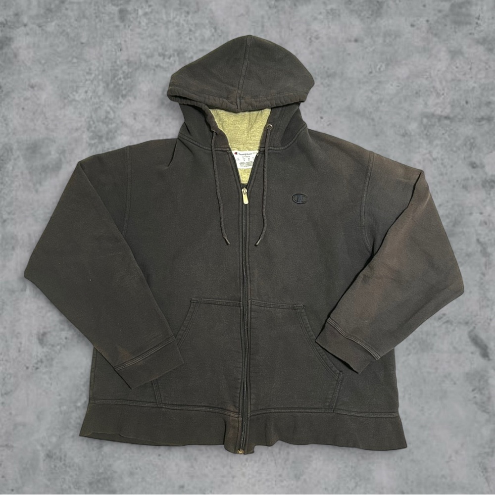 Champion Zip Up Hoodie With Pockets Large Navy